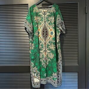 Vintage Kaftan MuMu in Emerald Green, Size Large/XL